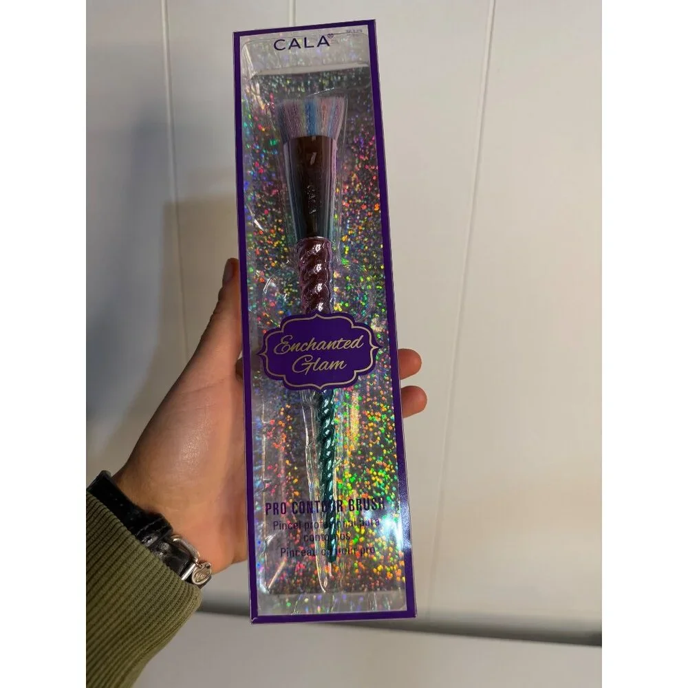 CALA Enchanted Glam Pro Contour Brush Iridescent Unicorn Handle NEW Makeup Tools